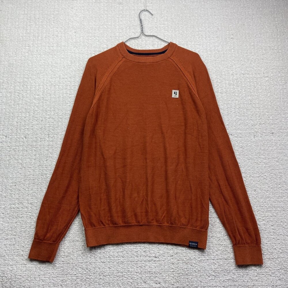 Garcia Then now & Forever Long Sleeve Pullover Knit shirt Men L Rust Orange